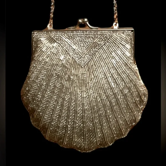 Vintage Silver Beaded Evening Bag - Picture 3 of 6